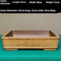 Straight-sided rectangular Yixing Zisha shallow flowerpot made of purple sand clay.