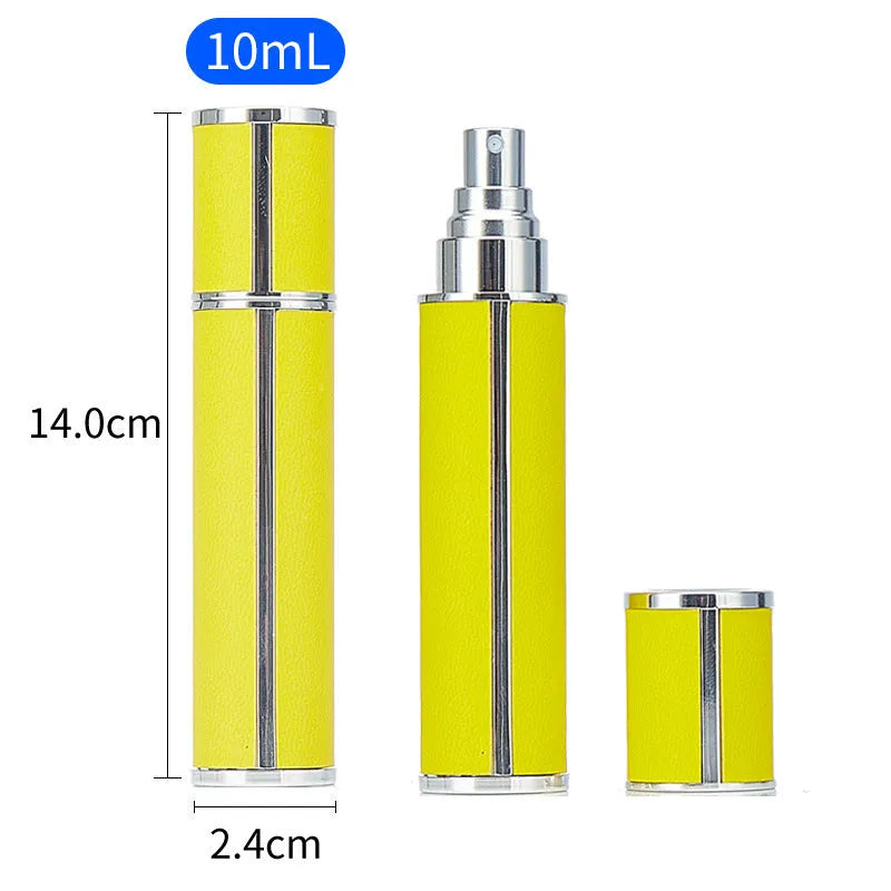 10ml PP perfume subpackaging spray bottle with atomization nozzle and removable lambskin cover, available in multiple colours