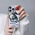 PC drop-resistant mirror phone case with fun potato chips design for Apple iPhone 11 to 16 series