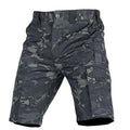 Elastic waist camouflage shorts available in multiple patterns including dark night and CP camouflage