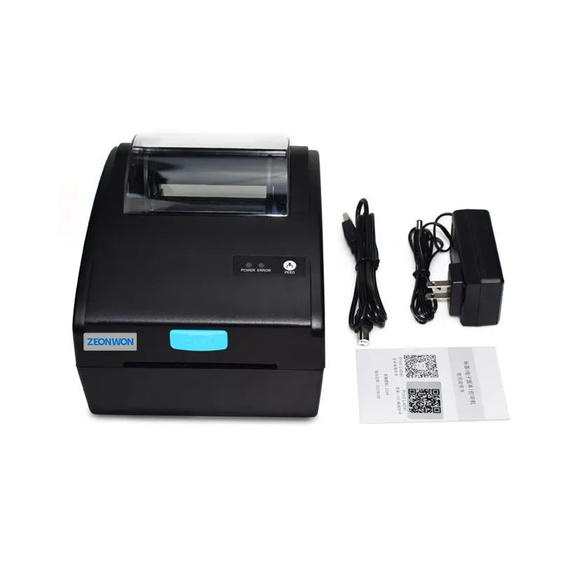 White thermal label printer with Bluetooth and USB connectivity for shipping or barcode labels.