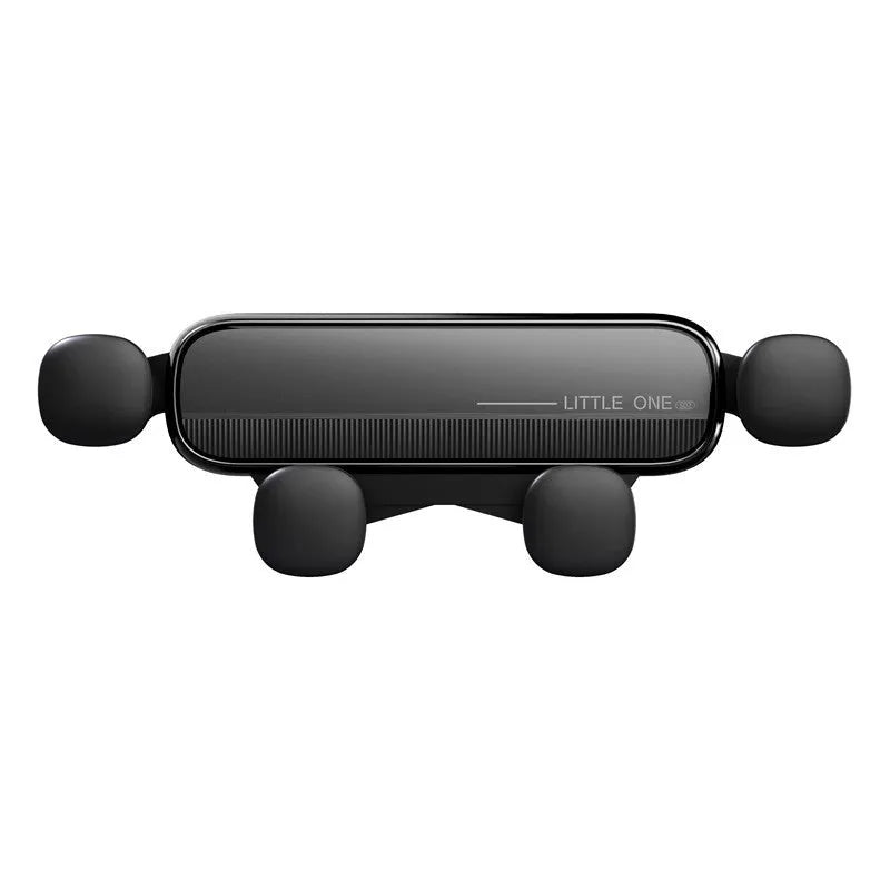 Gravity damping car air outlet phone mount in elegant silver with 17mm ball head sucker and 48g weight