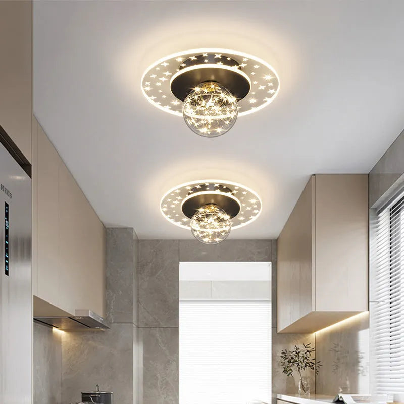 Modern simplicity style corridor ceiling lamp in gold, black or white finish with LED lighting