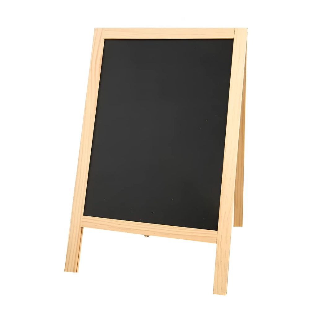 A-shaped double-sided wooden easel blackboard and white board 20 by 30 cm natural wood colour finish