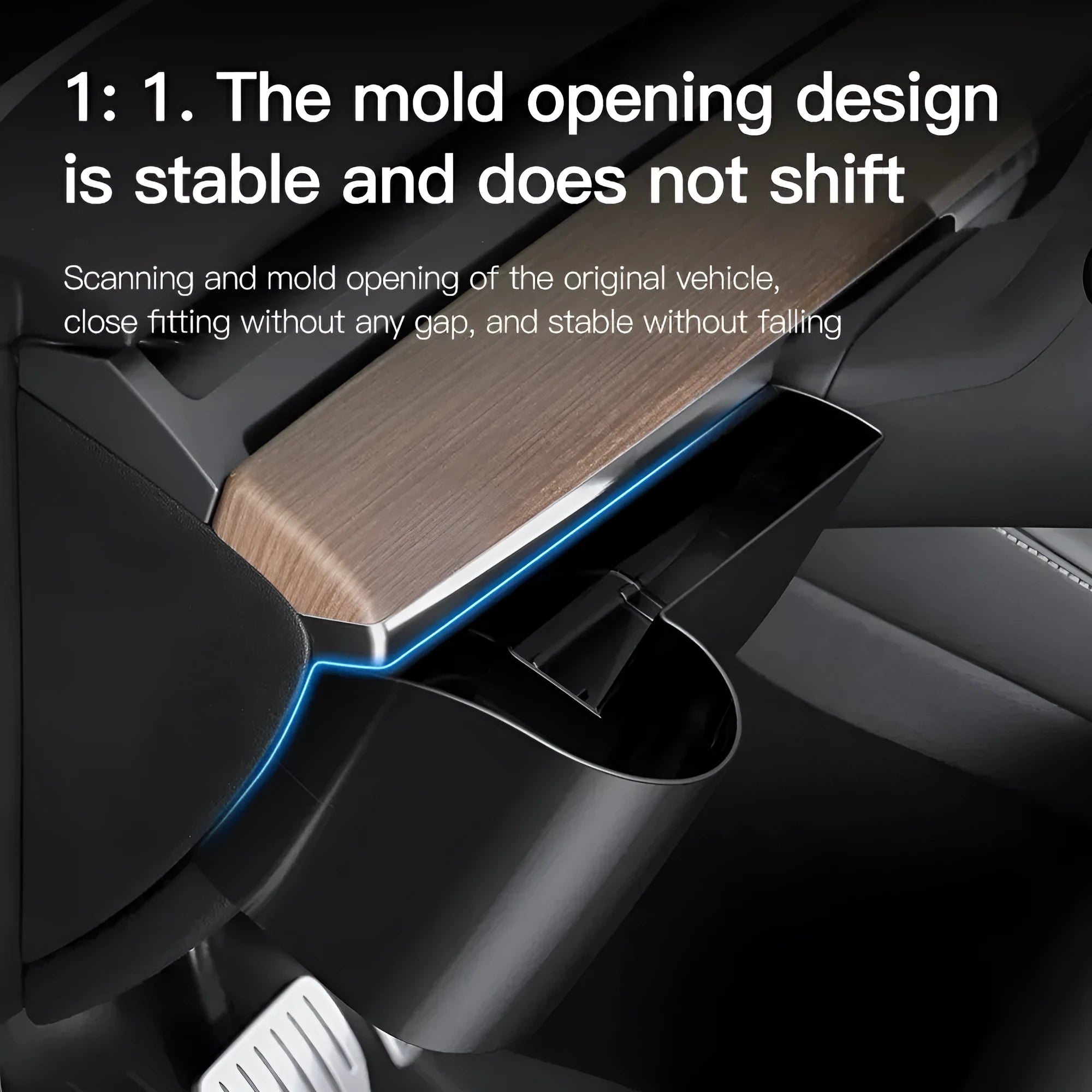 Tesla Model 3 and Model Y dashboard cup holder with waterproof plastic construction