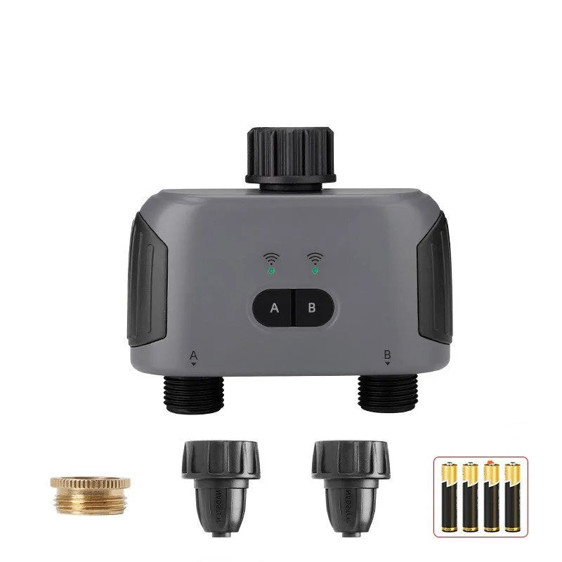 Bluetooth dual watering controller for mobile phone remote garden irrigation with 15 metre range