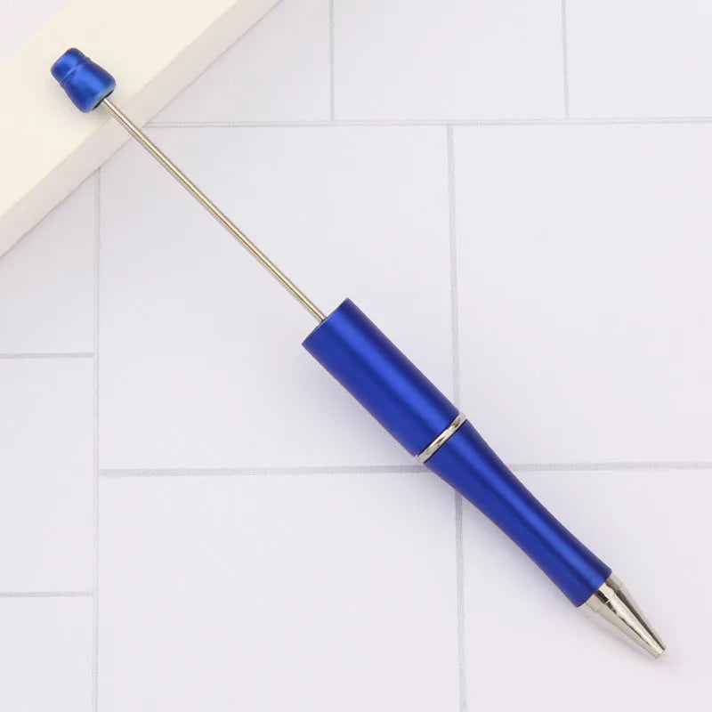 Creative plastic beaded ballpoint pen with spinning chain in multiple colour options