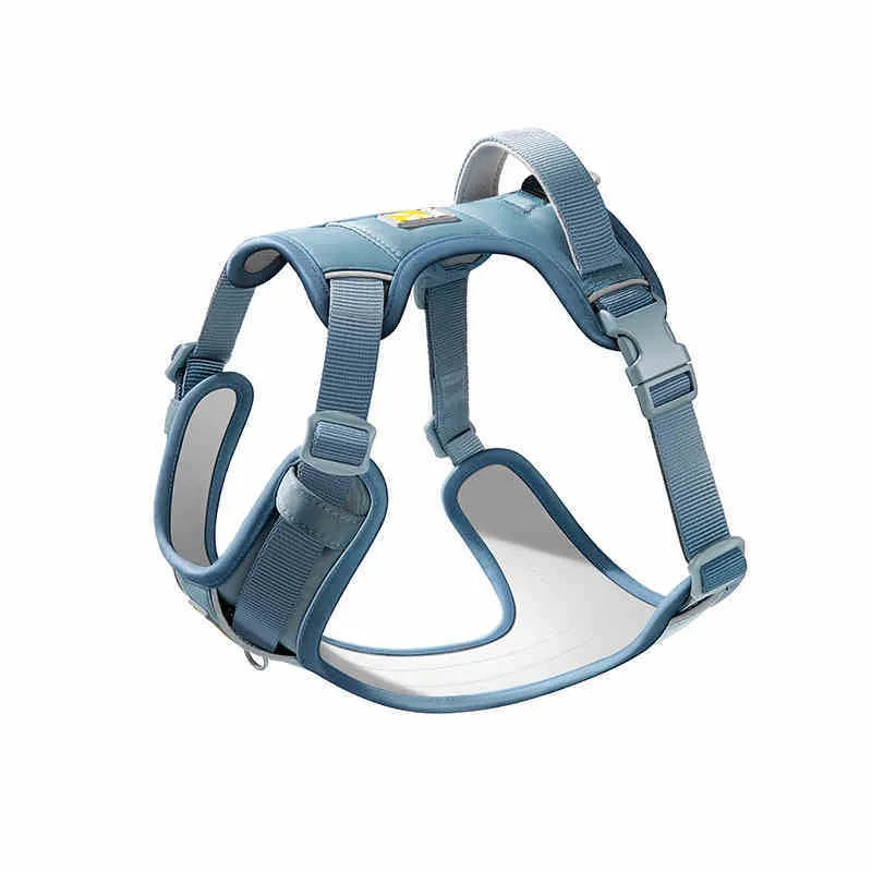Adjustable dog chest strap vest with integrated hand holding rope leash attachment in five colour options