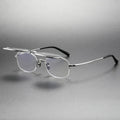 Pure titanium retro polarized sunglasses with black and grey lens, gold frame, box shape