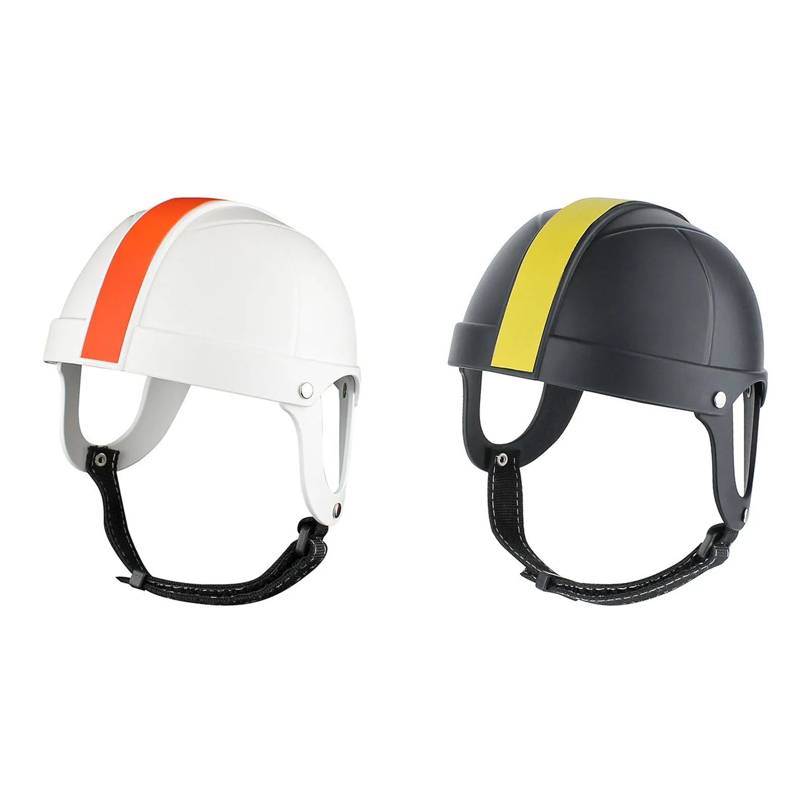 Pet motorcycle safety helmet for small dogs and cats in white orange colour