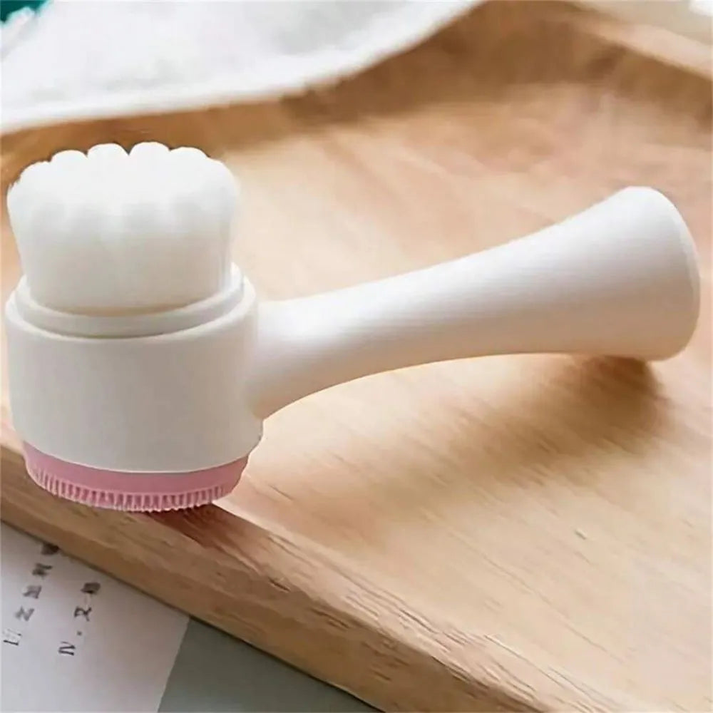 Blue and pink easy clean nylon pet paw brush grooming tool for dogs and cats