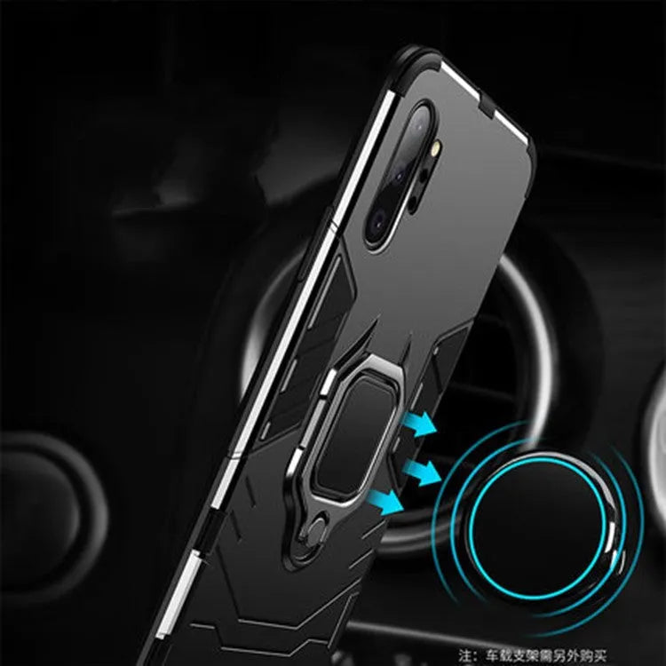 Black magnetic Samsung Galaxy phone case showing metal backplate integrated into PC construction.