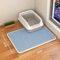 Double layer cat litter mat with waterproof backing in beige colour showing urine trap design