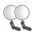 Black foldable convex rearview mirror for vehicles showing 7 cm diameter and extended arm.