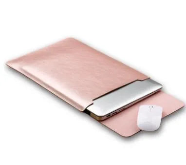 Microfibre leather laptop sleeve for MacBook Air and Pro in 11, 12, and 13 inch sizes with colour options