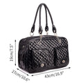 Portable PVC pet bag for Teddy pets, available in black and white, lightweight carrier for small dogs