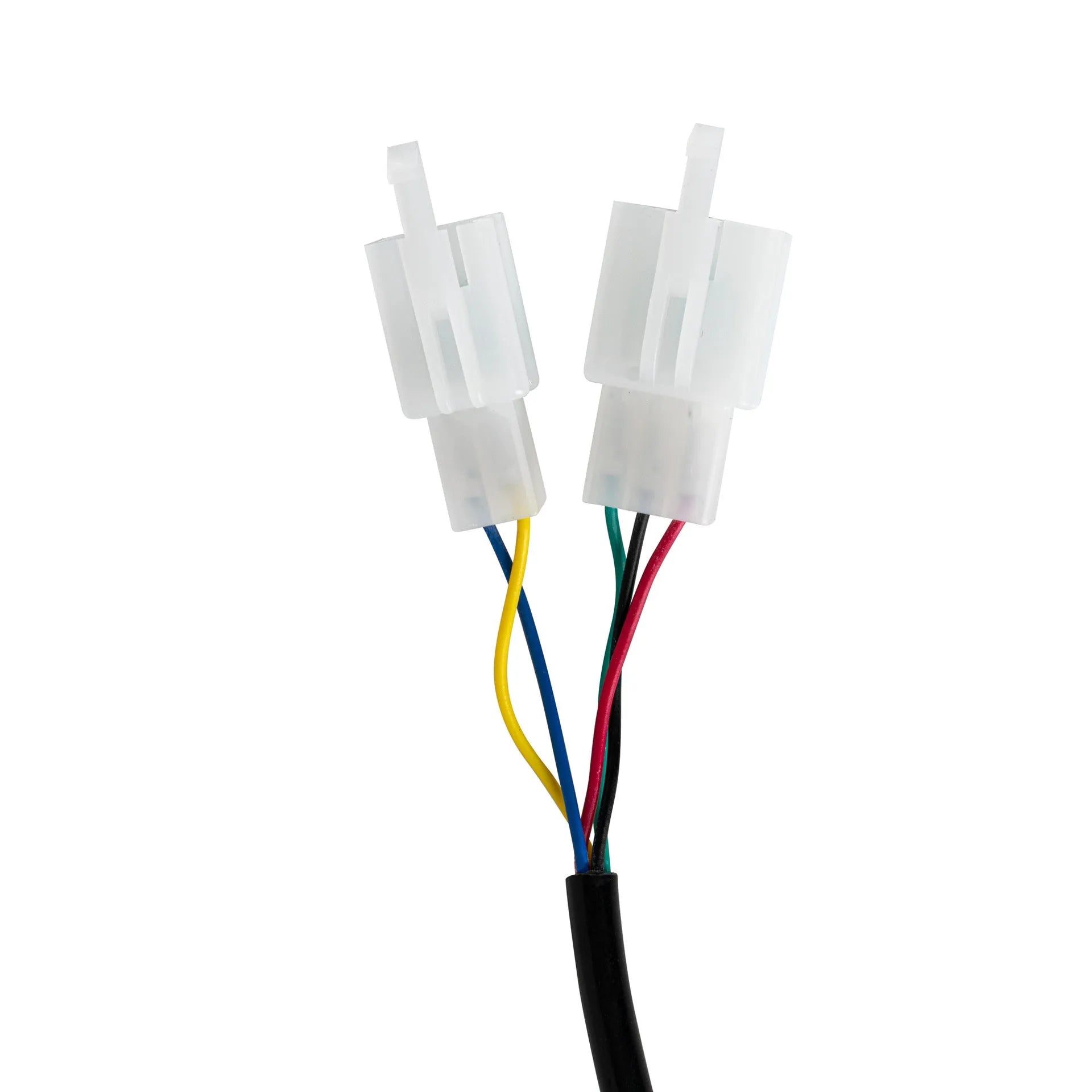 Electric vehicle handlebar grip replacement section in assorted colours showing wiring connector