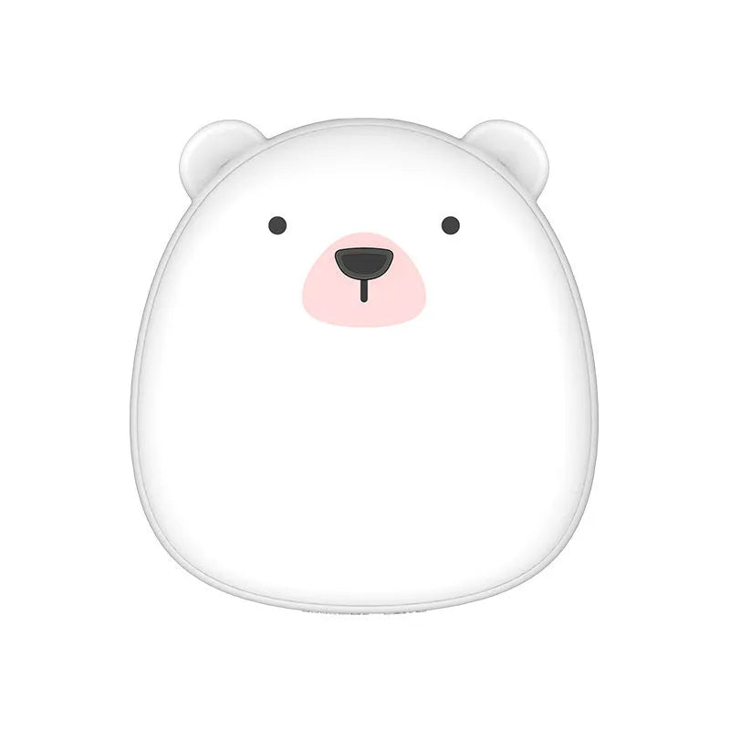 Cartoon penguin polar bear USB rechargeable hand warmer and power bank unit.