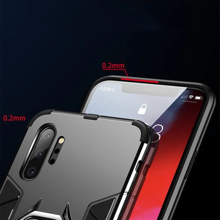 Black magnetic Samsung Galaxy phone case showing metal backplate integrated into PC construction.