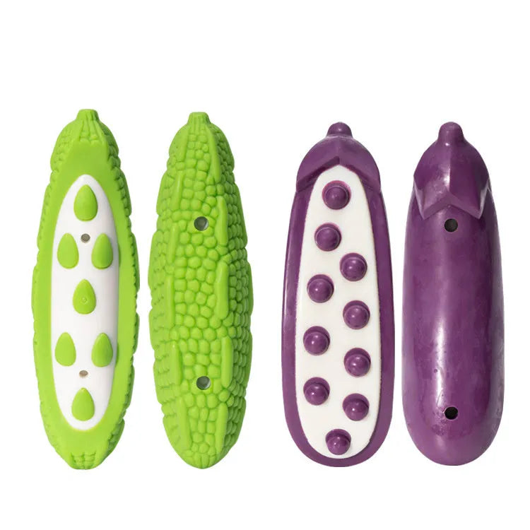 Green and purple meat-scented simulation dog toy resistant to biting in two size options