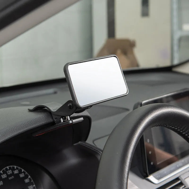 Square car baby mirror with chrome ABS cover and glass mirror 120x60mm