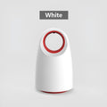 Black or white USB electric mosquito killer lamp with UV light and grid, dimensions 12x12x21.5 cm.