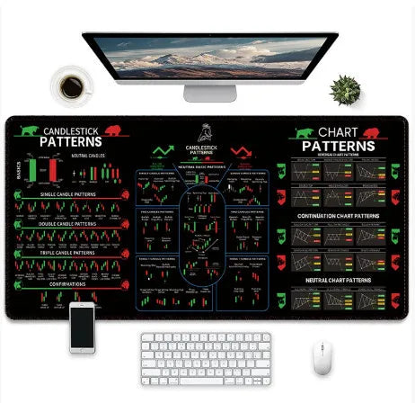 Creative game-themed rubber mouse pad on a desk, showing non-slip base and detailed print.