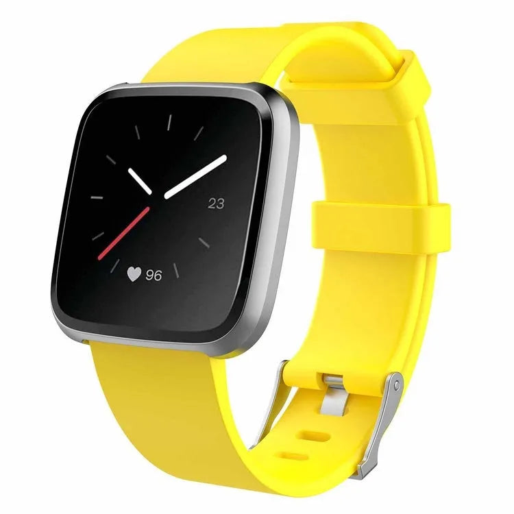 Fitbit Versa Lite replacement wrist strap in large size, showing TPE material and multiple colour options.