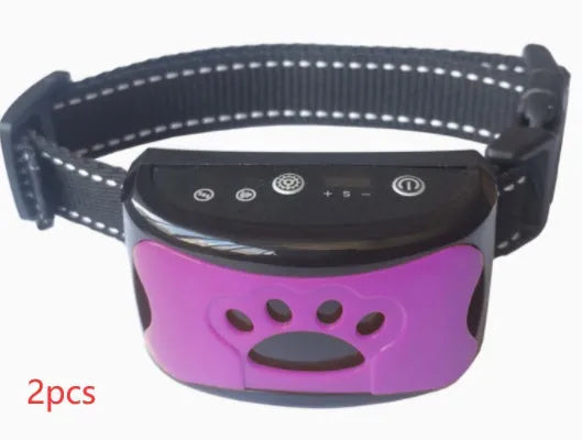 Waterproof rechargeable dog training collar with remote control in black colour