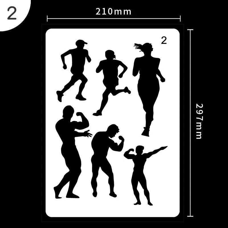 White plastic drawing stencil kit with reusable templates for art and craft designs
