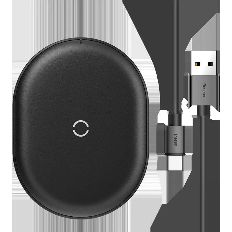 Baseus rough 15W wireless charging pad in black colour with Type-C port