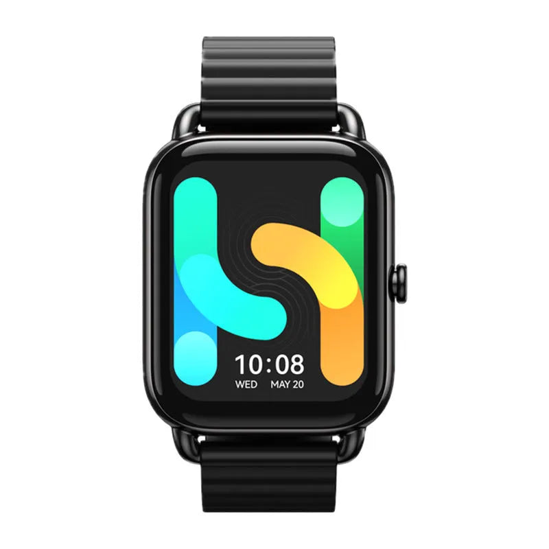 S4PLUS LS11 smart sports watch with AMOLED display shown in black, champagne, or silver on a wrist.
