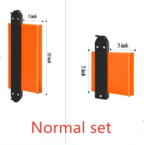 Plastic ABS profile ruler contour gauge with clear dual scale markings for irregular shape measurement