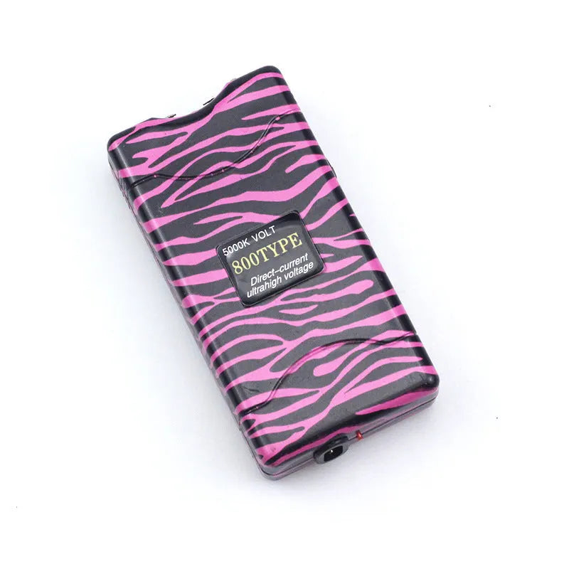 Female self-defense multi-function flashlight in plastic and resin, compact portable design available in multiple colours
