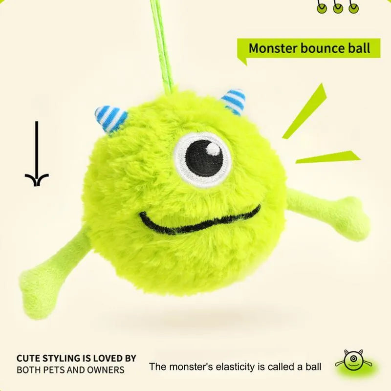 Green interactive dog toy ball with sound activation for teething and chewing
