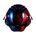 Black tech-style full face prop helmet mask for cosplay and events.