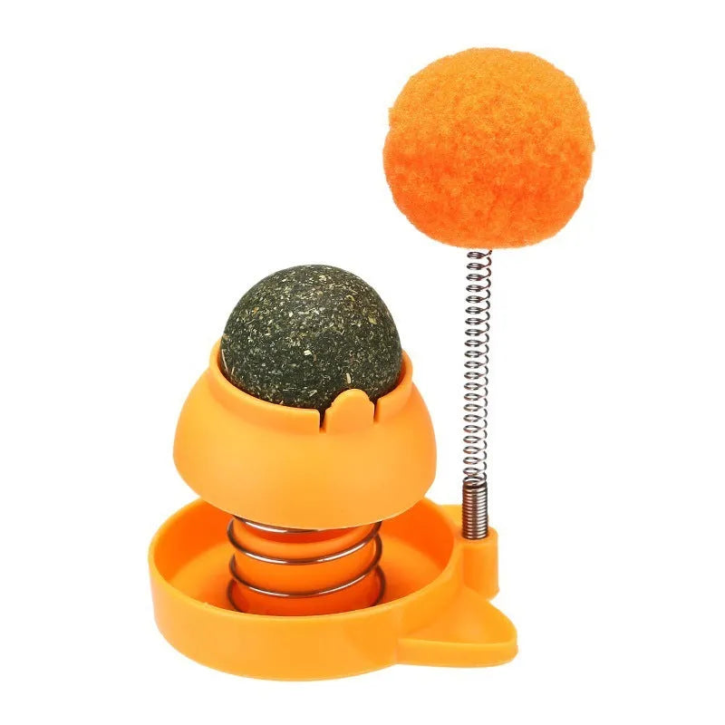 Lucky cat mint ball toy with four mint balls for feline play and dental grinding