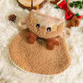 Christmas-themed elk design cat cloak in polyester for winter warmth with drawable fitting