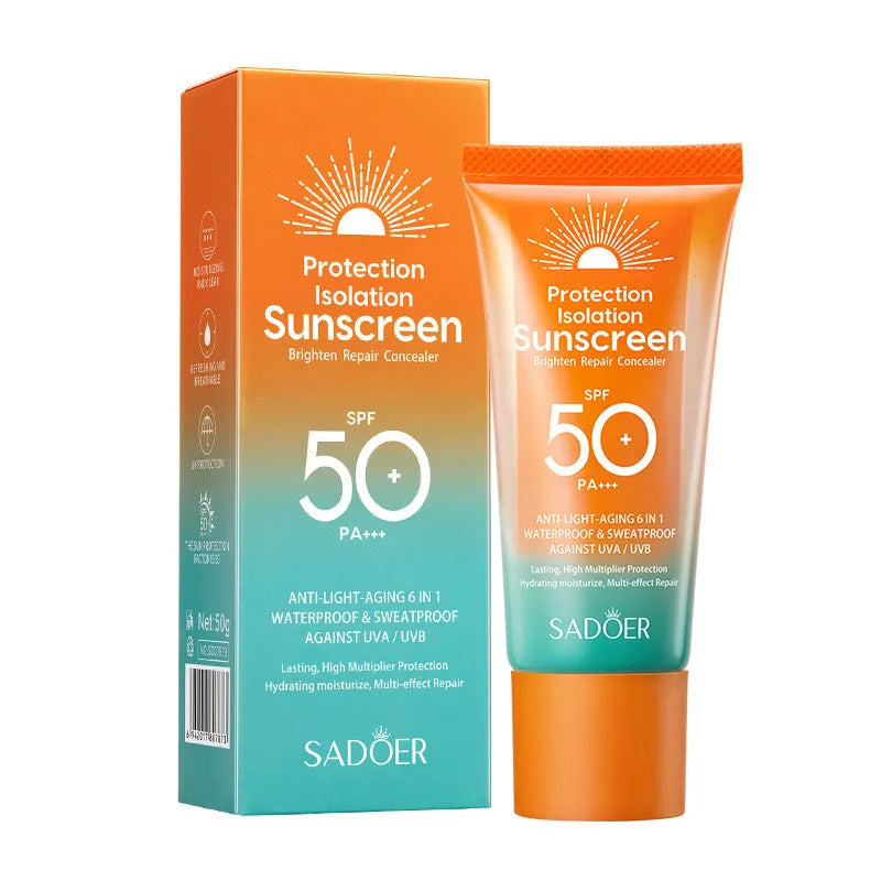 50g double tube multi-effect sunscreen with universal skin compatibility