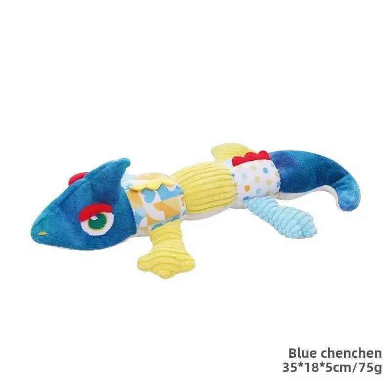 Blue plush big bear teddy dog toy with sounding and bite-resistant features for teeth grinding