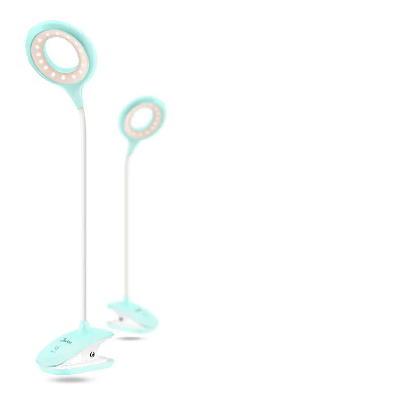 Rechargeable table lamp with touch switch and USB port in green, pink, or white colour