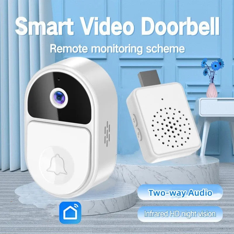 Doodle Smart Visual Doorbell V8 in black or white, showing front design for outside room mounting.