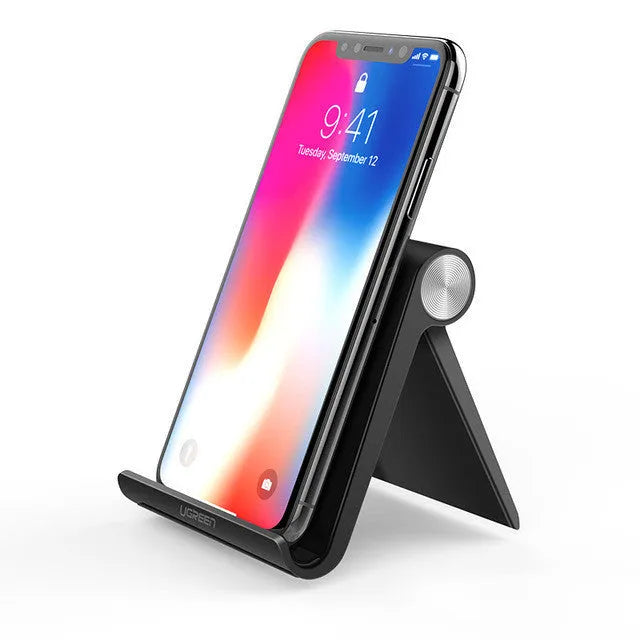 UGREEN LP106 portable phone holder with rotating lazy bracket in black, blue, and white colour options