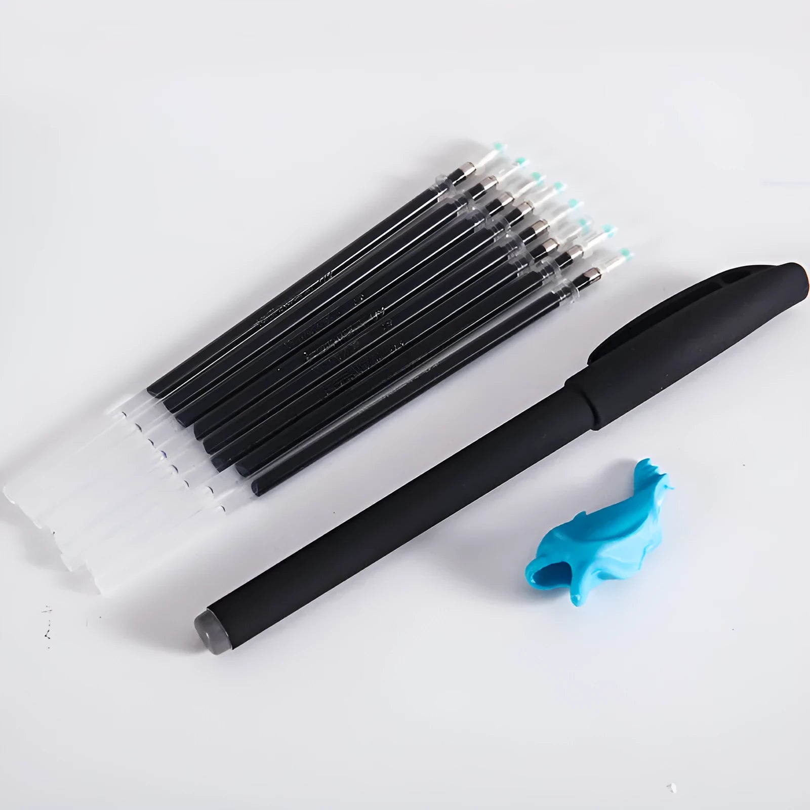 Automatic fade pen set with pen holder, 8 refills in case, random colour design