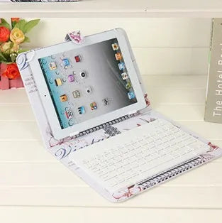 A wireless Bluetooth keyboard integrated into a protective phone case holster, shown in multiple colour options.