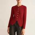 Silver yuan collar loose fit cardigan sweater on a hanger, Japanese Korean casual style.
