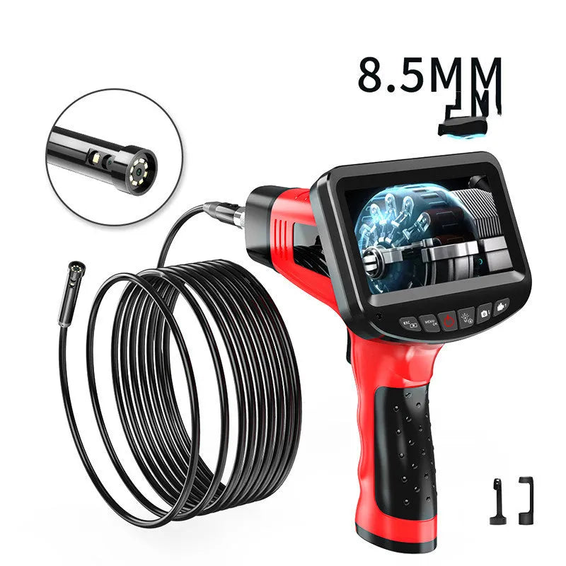 8.5mm dual-lens endoscope HD inspection camera with flexible and hard cable options.