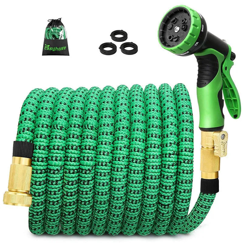 Car wash watering hose with ABS connector tip, available in multiple lengths including 25FT, 50FT, 75FT, and 100FT