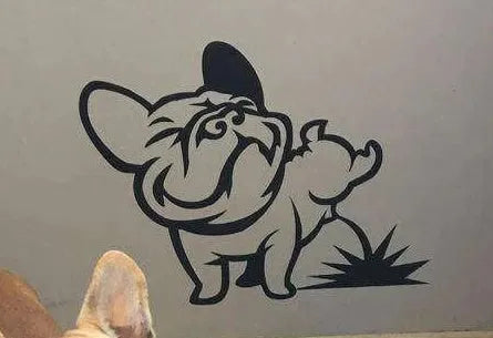 Black Bulldog sticker 15x7.5cm for walls cars and laptops