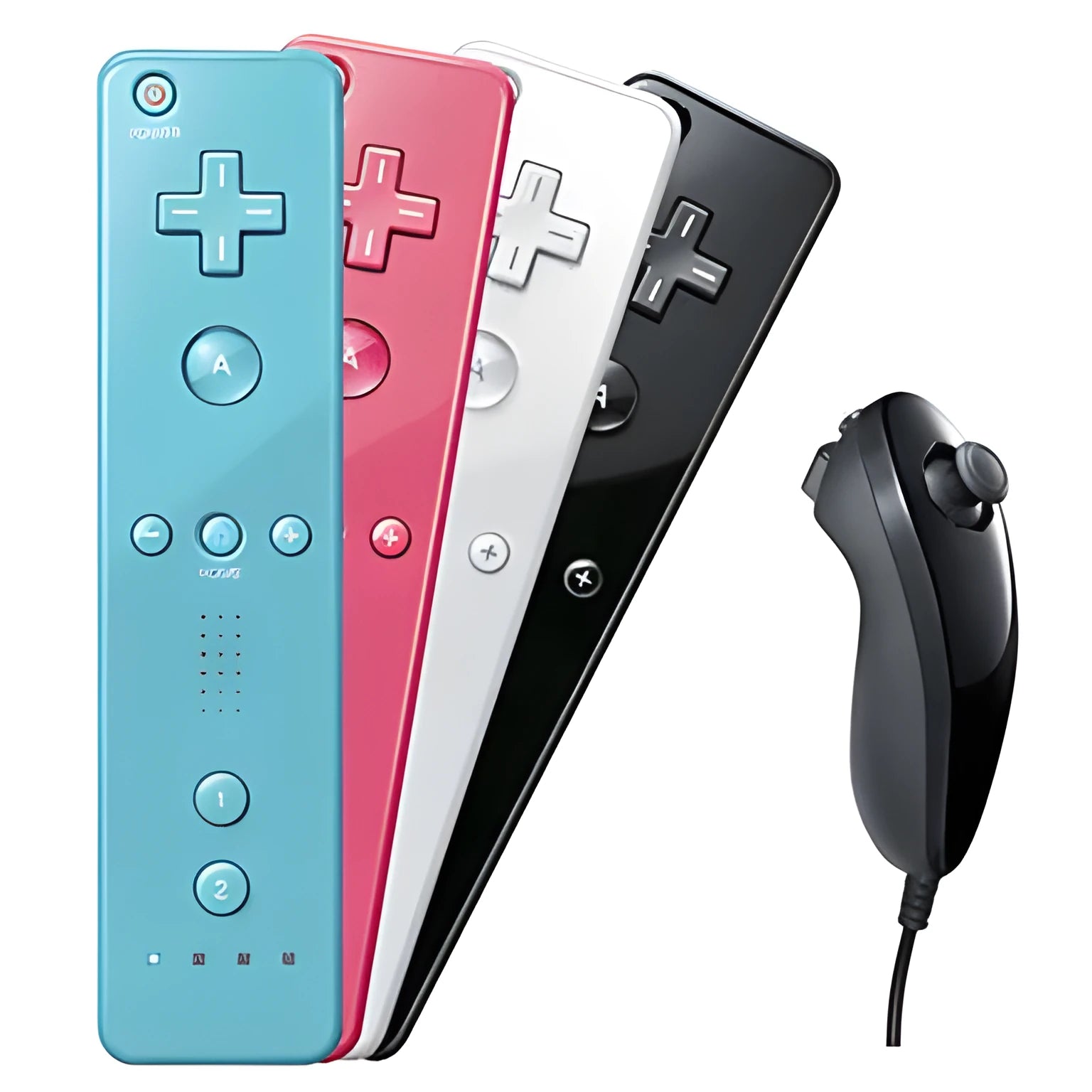 Wii left and right gamepad controller set in multiple colour options with wireless remote